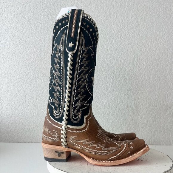 Lane RODEO HOUSTON Womens Cowboy Boots 5.5 Brown Western Cowgirl Mid Calf Tall - Picture 2 of 11